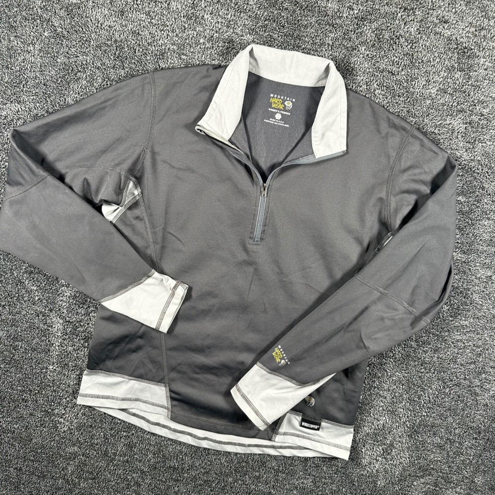 Mountain Hardwear Pullover Womens M Gray Windstopper 1/4 Zip Hiking Top USA Made